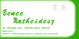 bence matheidesz business card